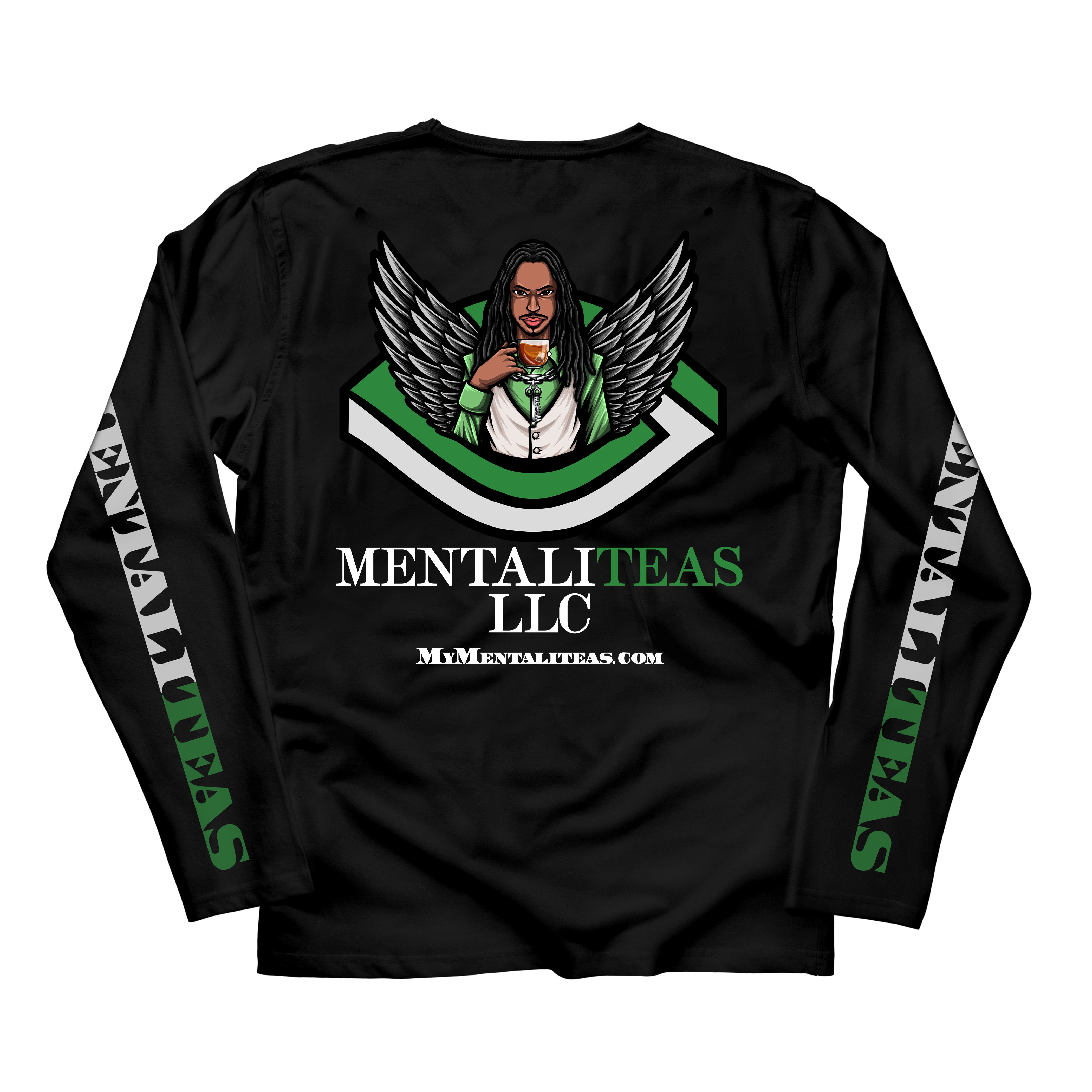 Mentaliteas Black Long Sleeves Green Logo